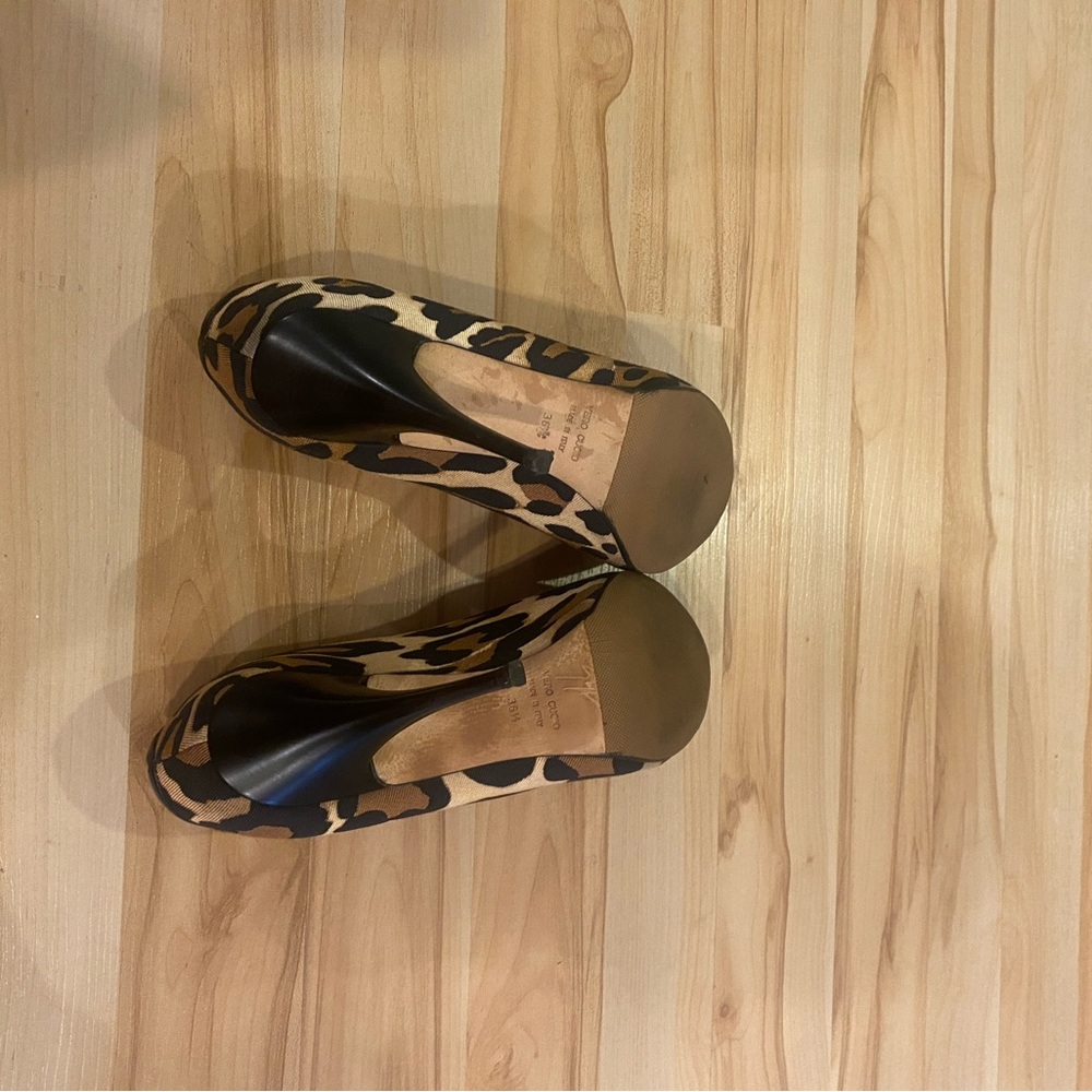 Giuseppe Leopard Print Open Toe Pumps Size 36 - image 7